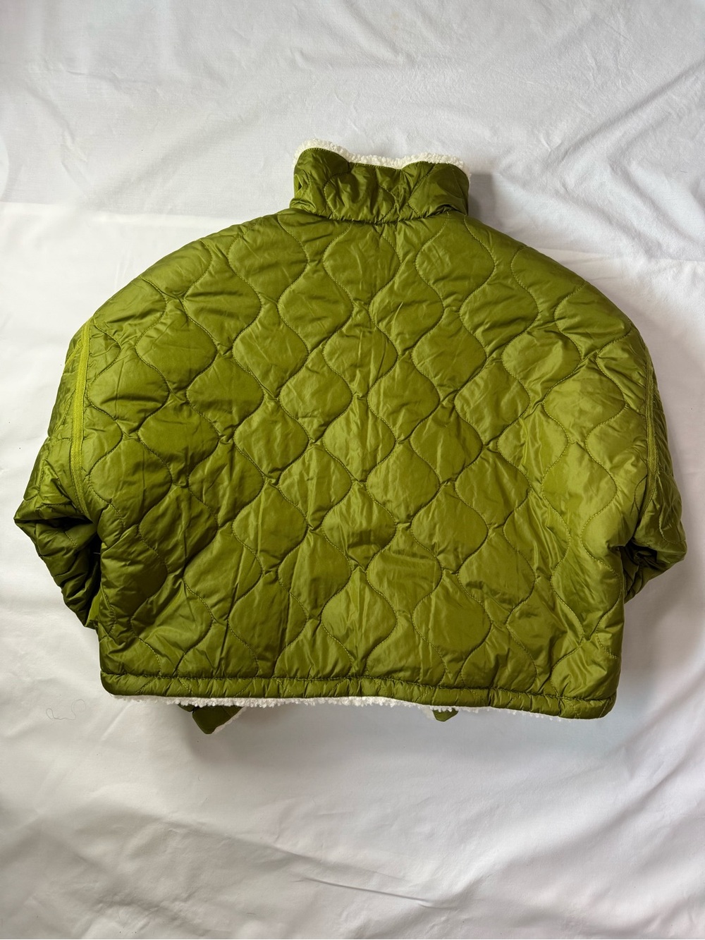 Blank NYC Olive Quilted Puffer Jacket with Sherpa Trim - Picture 3 of 3